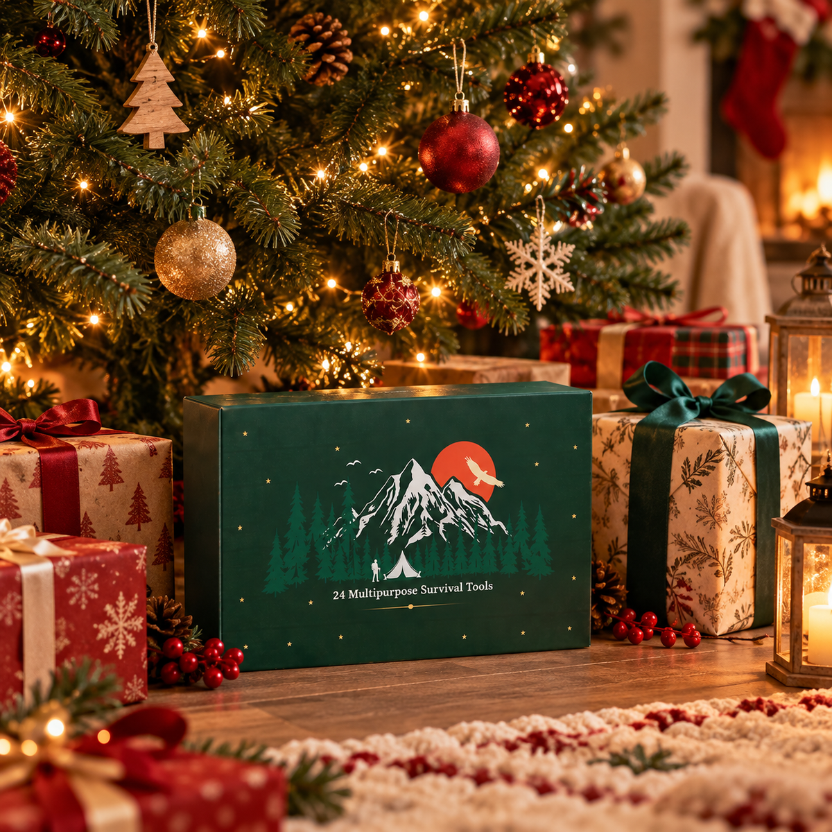 24-Day Outdoor Tool Advent Calendar | Camping & Hiking Accessories Christmas Countdown Set with Utility Tools