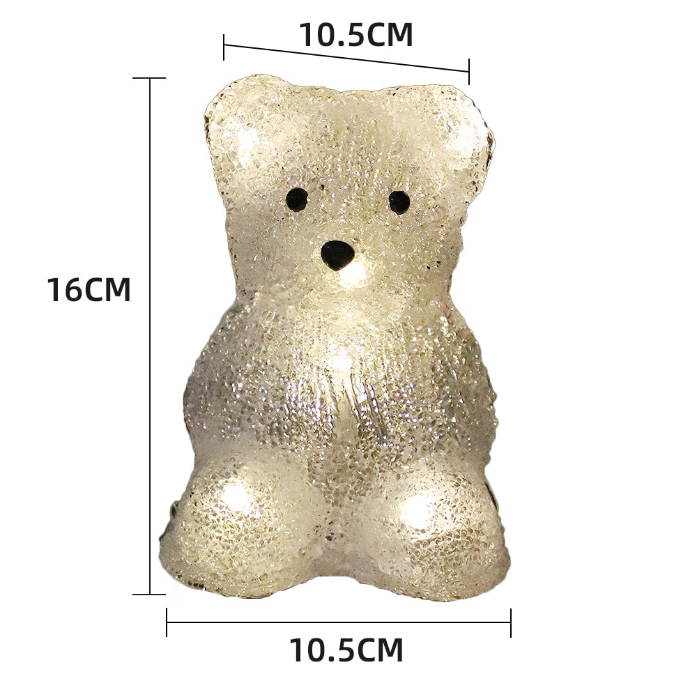Acrylic Polar Bear - Height 16 cm - With/Without Red Bow