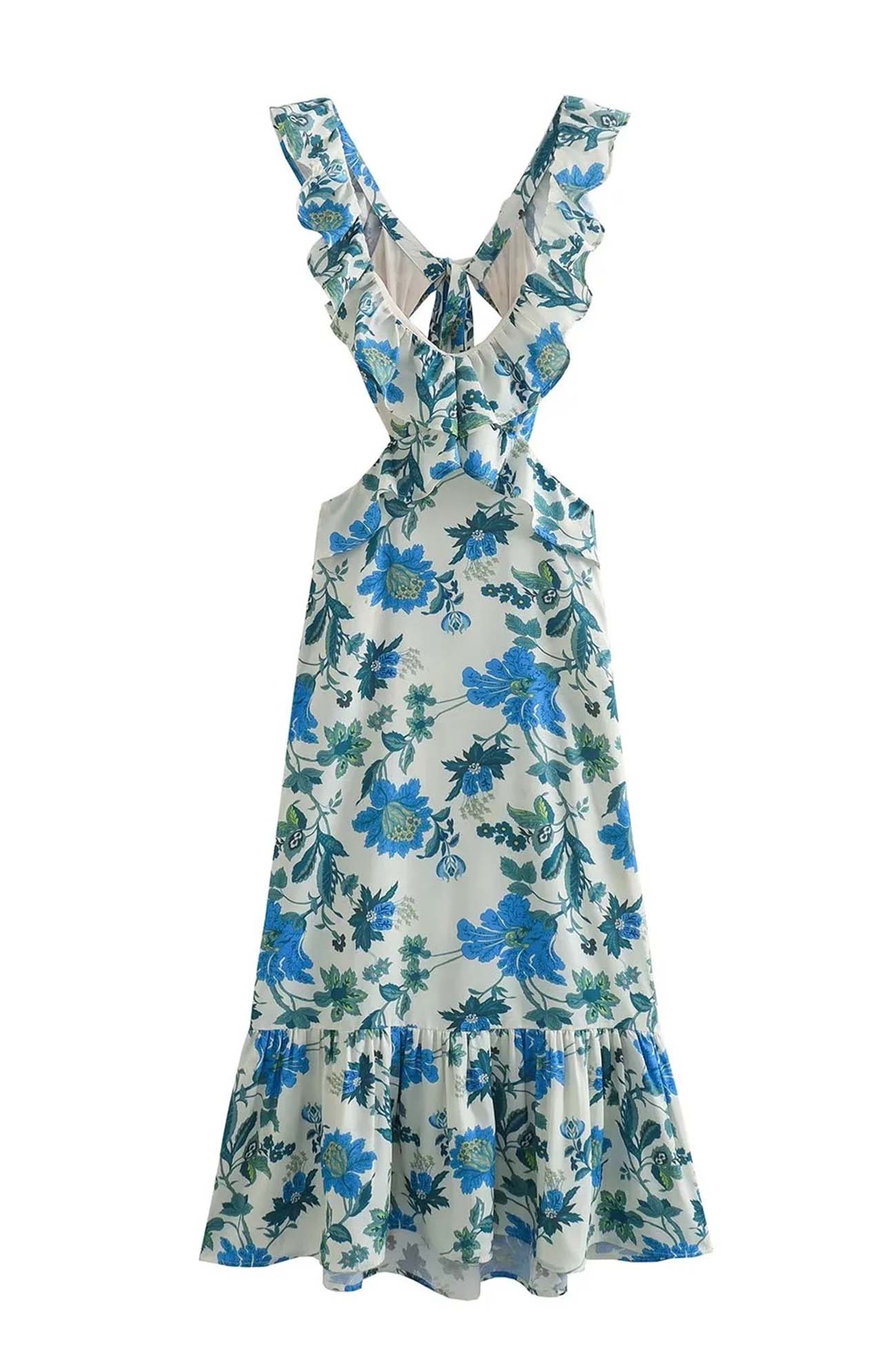 Image of Alyssa | Women's V-Neck Cutout Midi Dress