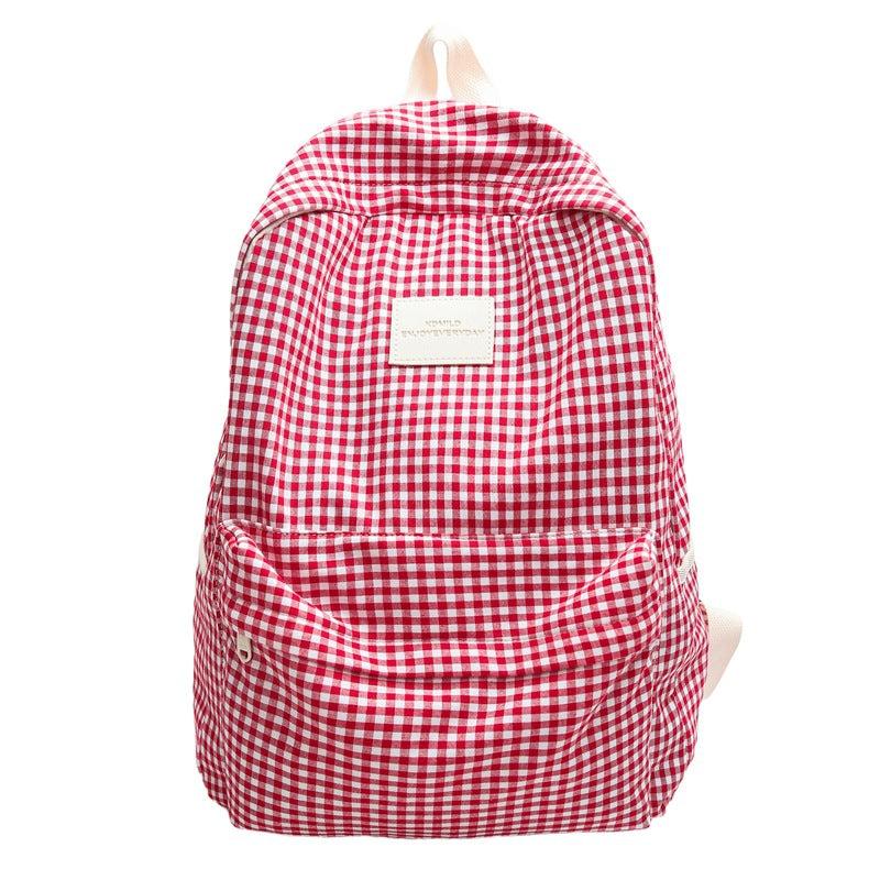 Checked Casual School Backpack