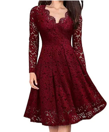 Elegant Off-Shoulder Lace Evening Gown - Image 5