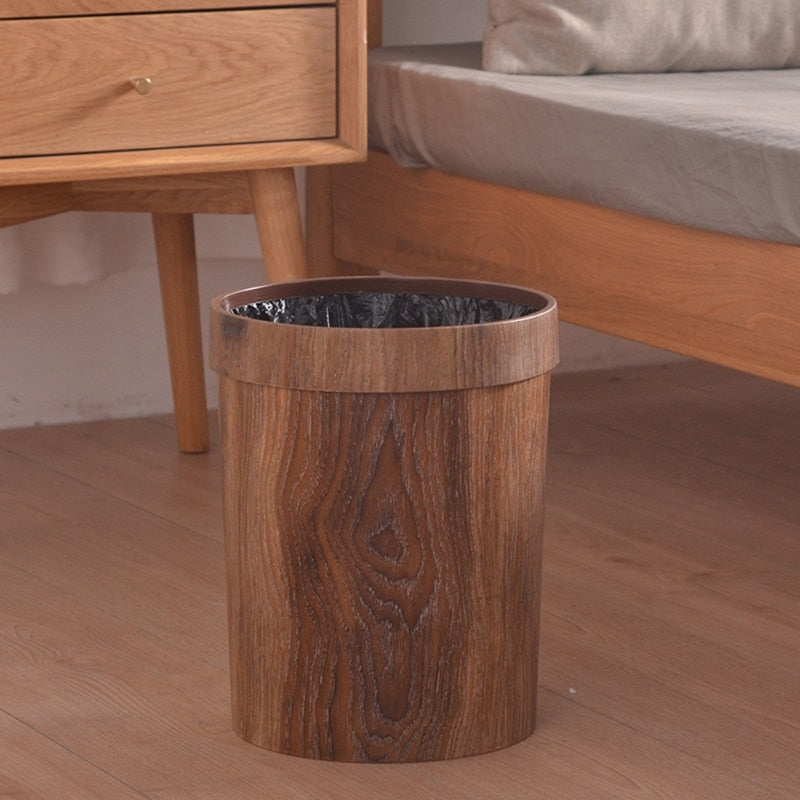 Elegant Wooden Wastebasket