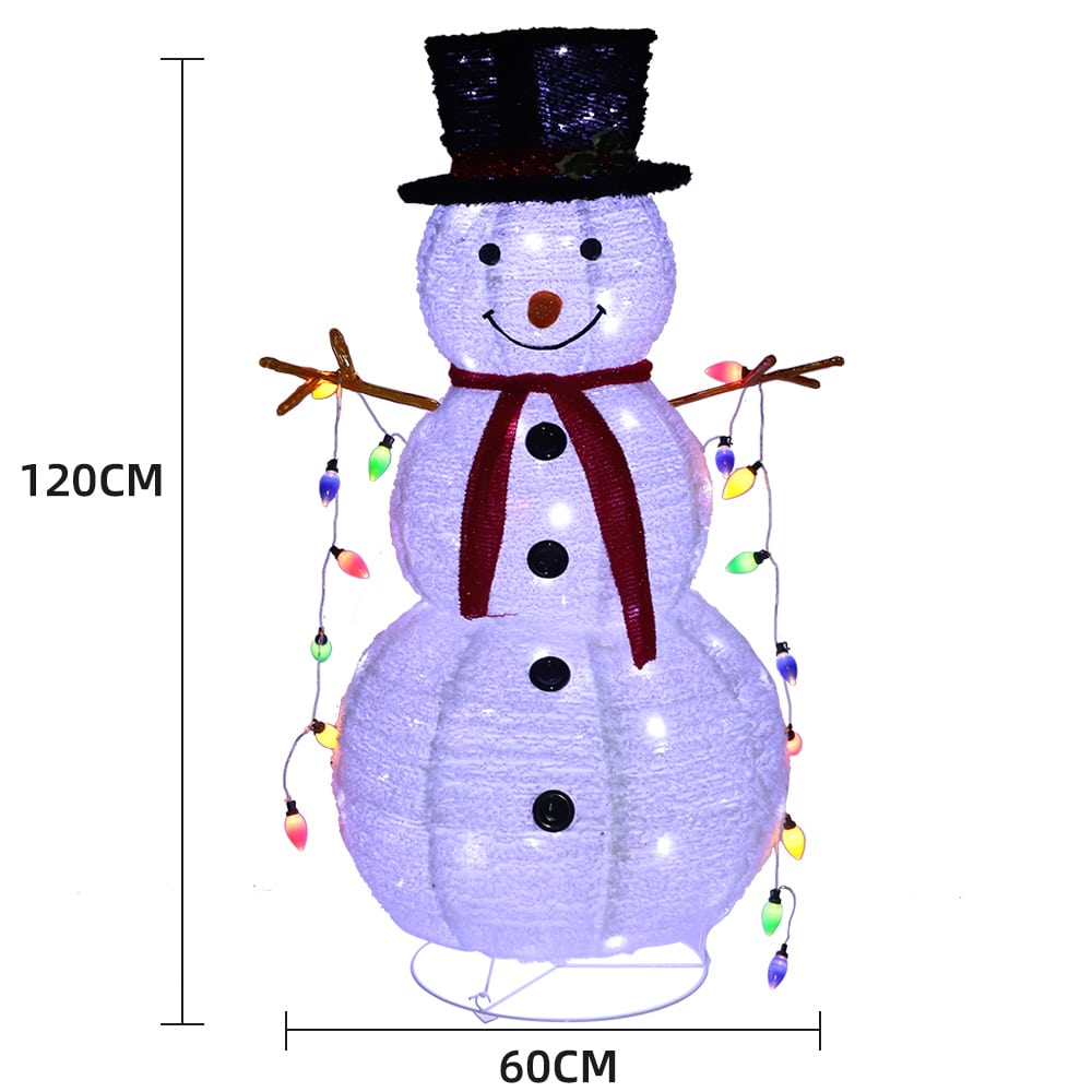 Foldable LED Snowman - 120 cm