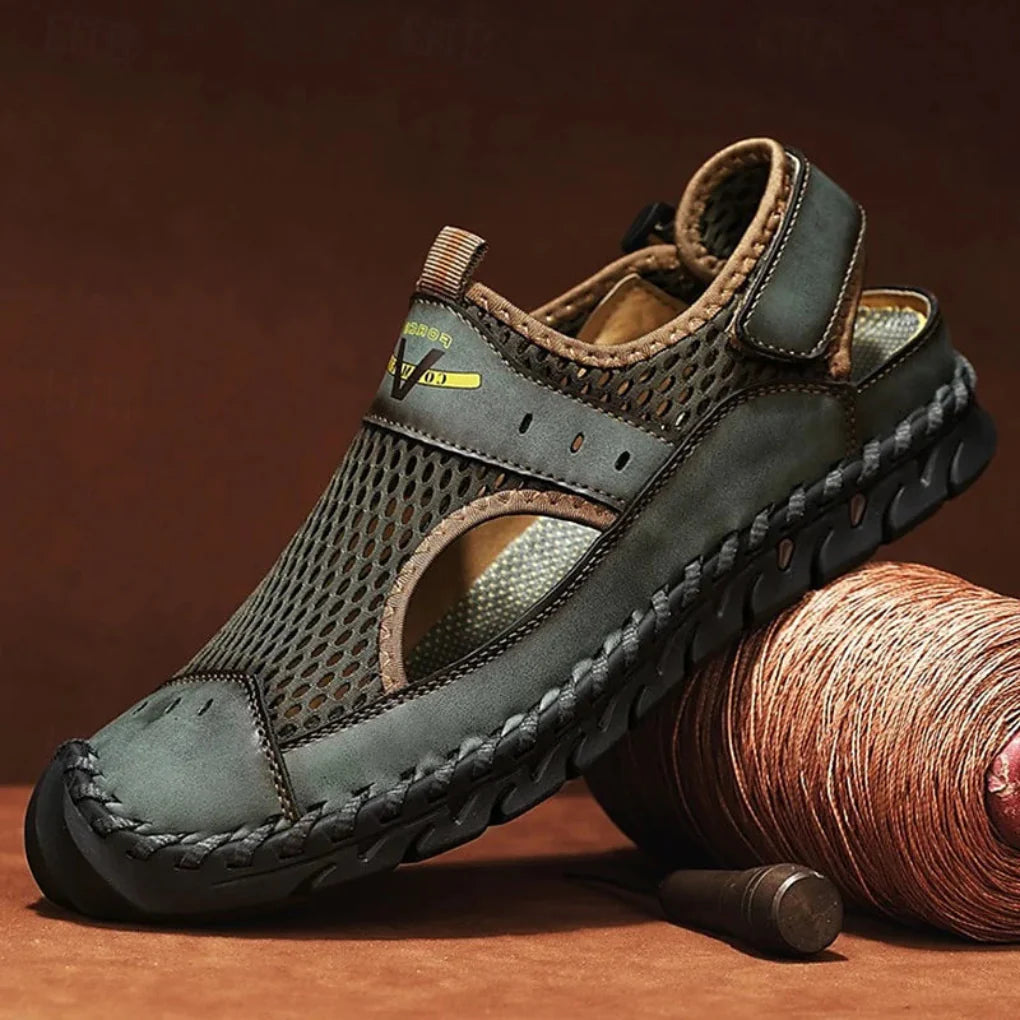 Image of Jayden | Men's Closed Toe Sandals with Hook and Loop Closure