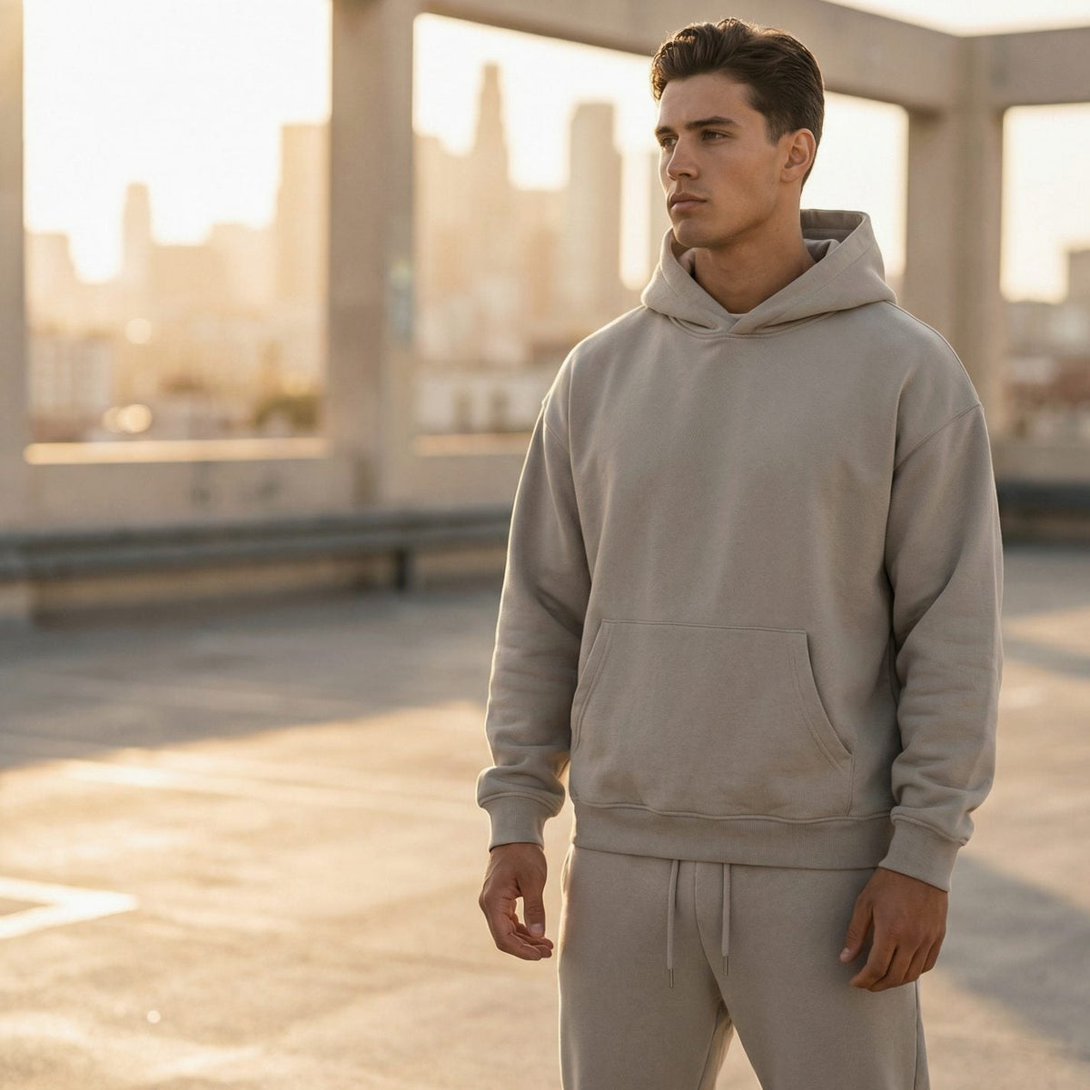 Men's Oversized Fleece Hoodie and Jogger Tracksuit Set