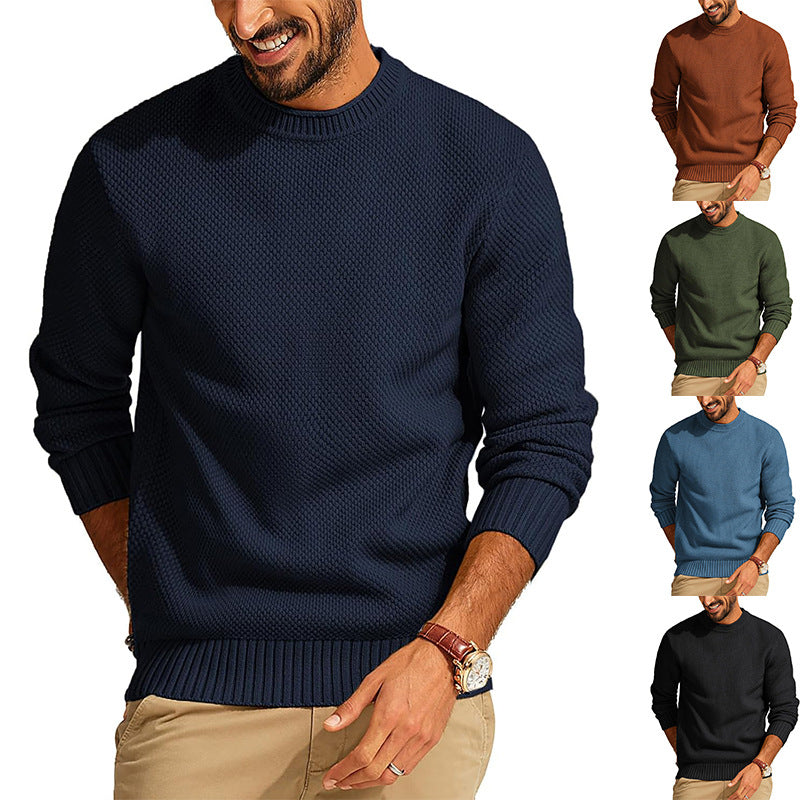 Men's Waffle-Knit Crewneck Sweater