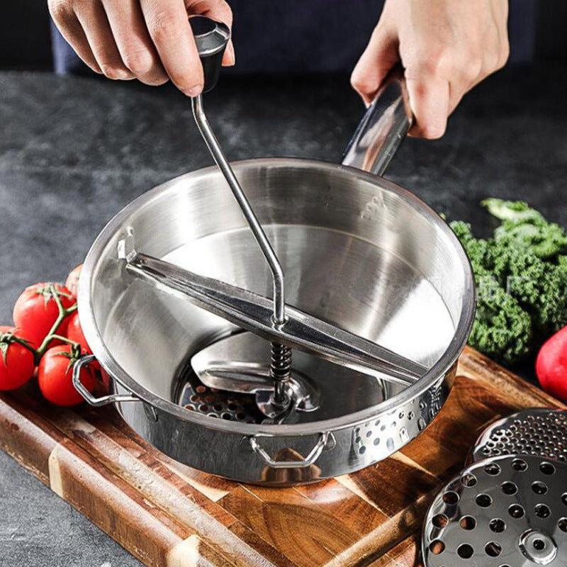Stainless Steel Food Mill with Crank Handle