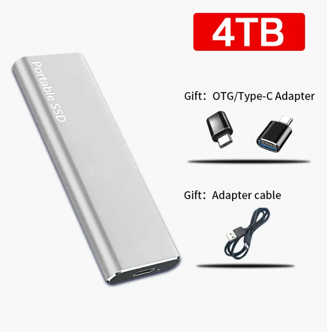 Wearclo | 4TB USB-C Portable External Hard Drive for PC & Mac
