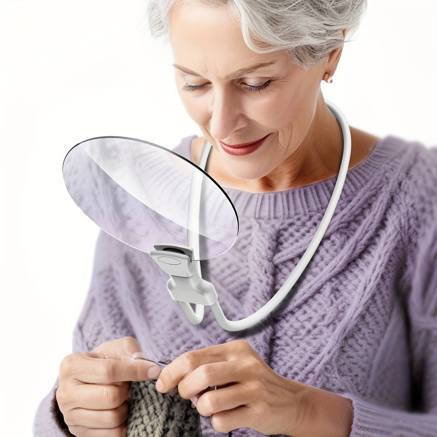 Wearclo | 5X Magnifying Glass Pro – Hands-free Adjustable Neck Magnifier for the Elderly and Visually Impaired – Perfect for Reading, Sewing, Crafting, and Inspection