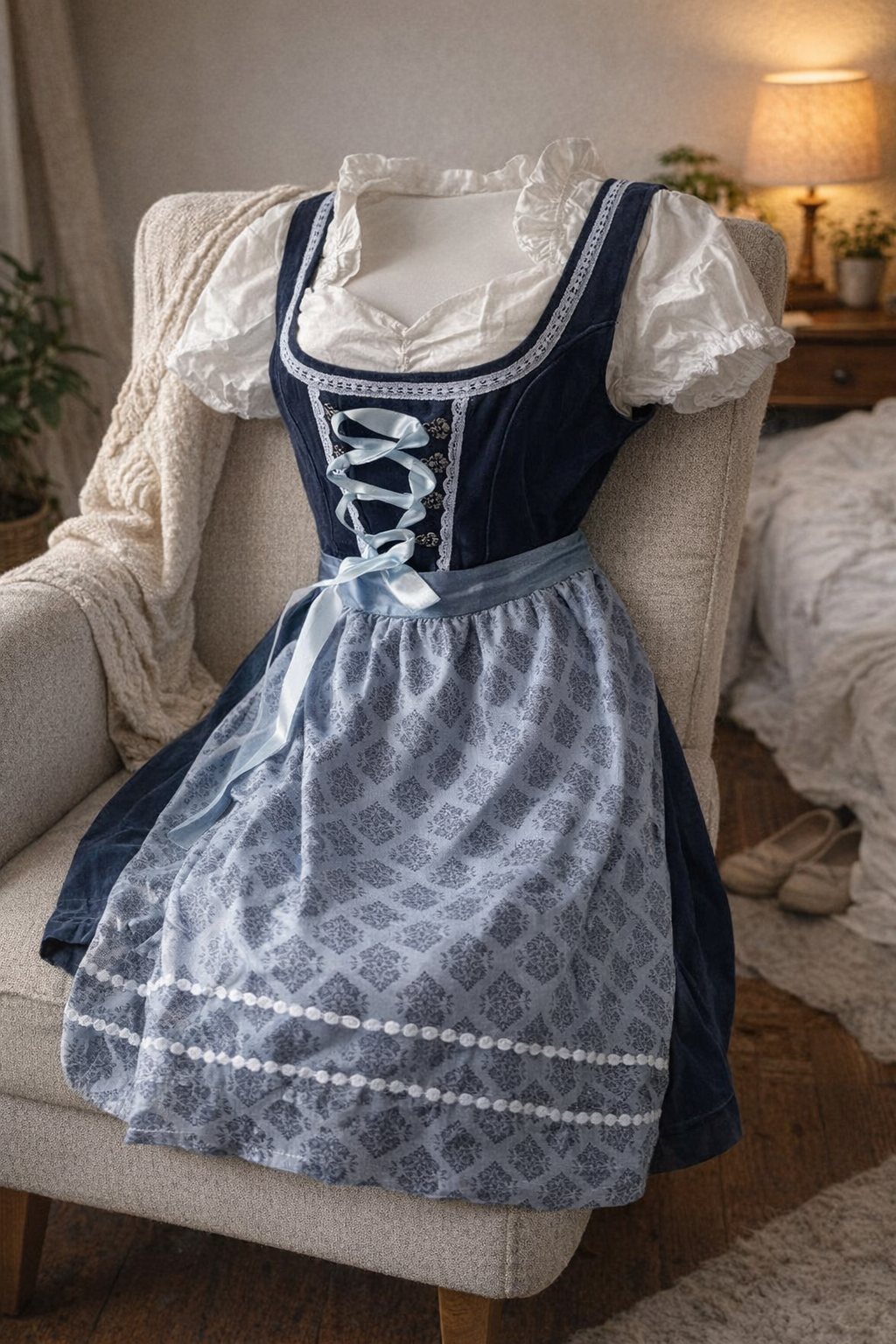 Wearclo | Elegant Dirndl Dress for Women with Apron