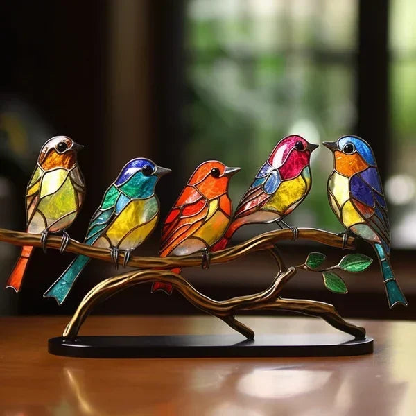 Wearclo | Glass Stained Bird Sculpture Ornament