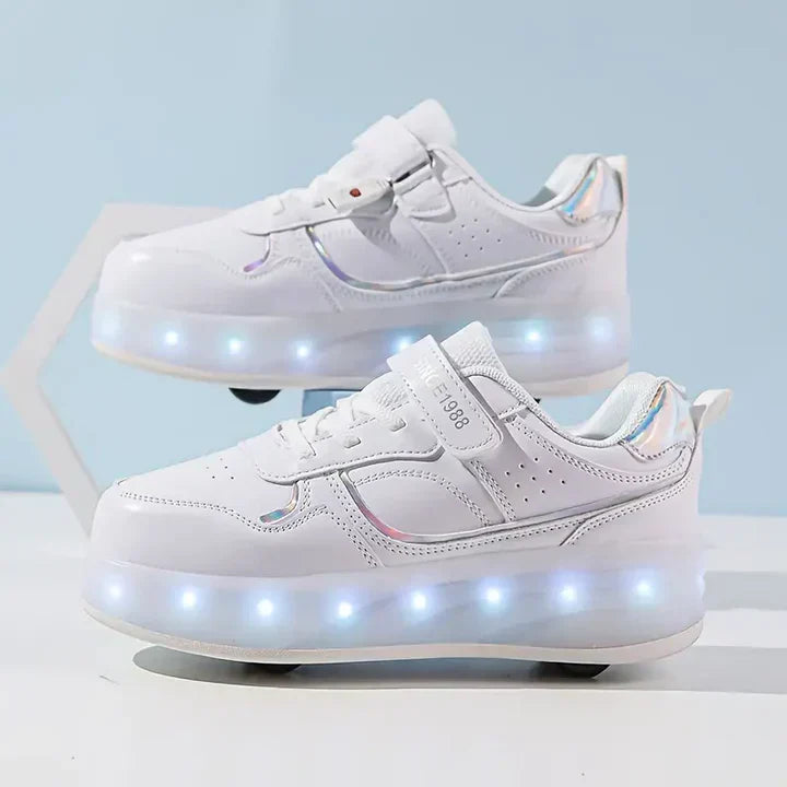 Wearclo | Kids Roller Sneakers with Light-Up Soles
