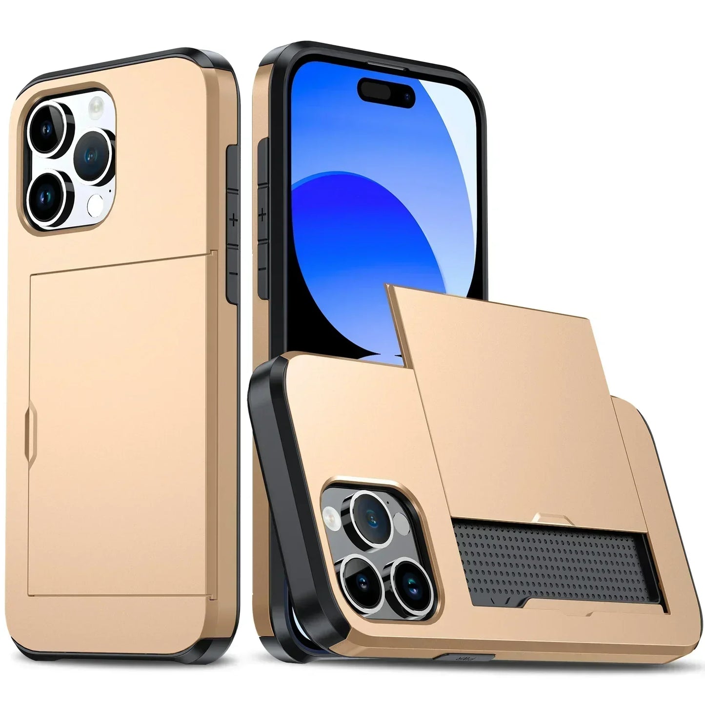 Wearclo | LuxShield iPhone Case with Card Holder | Slim Design | Card Storage | Protection & Style