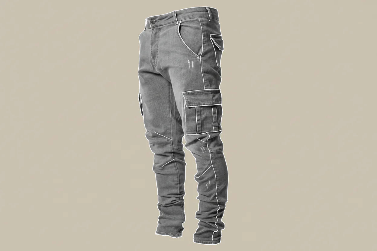 Wearclo | Men's Cargo Jeans with Stretch