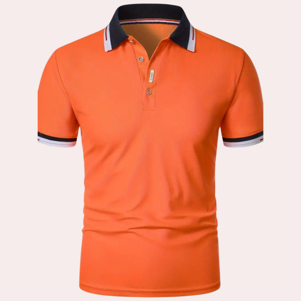 Wearclo | Men's Contrast Collar Polo Shirt