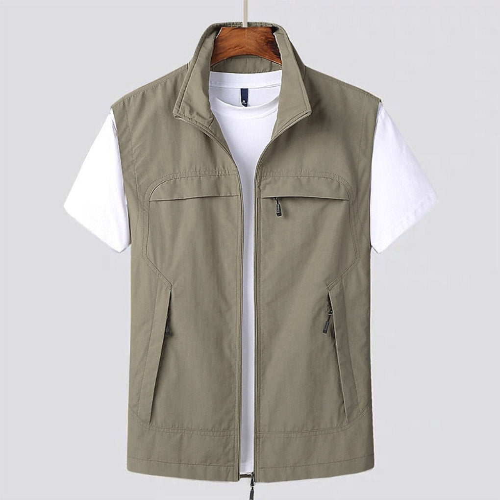 Wearclo | Men's Full-Zip Stand Collar Vest