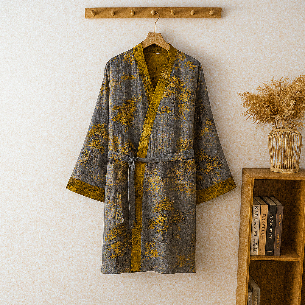 Wearclo | Men's Kimono Robe with Tree Print