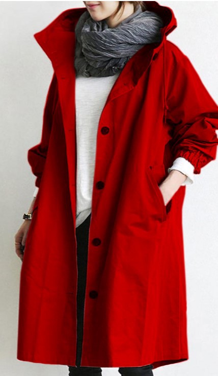 Wearclo | Waterproof and windproof trench coat for women with hood
