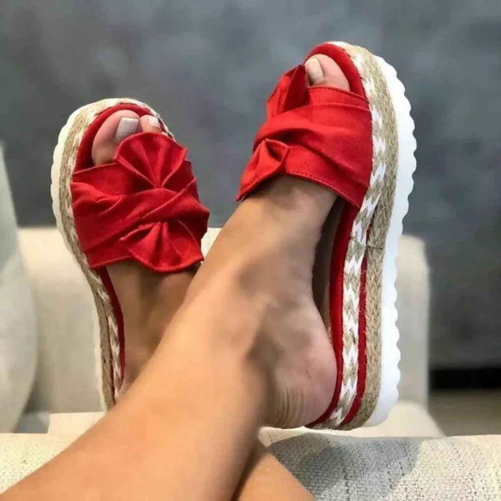 Wearclo | Women's Bow Platform Sandals