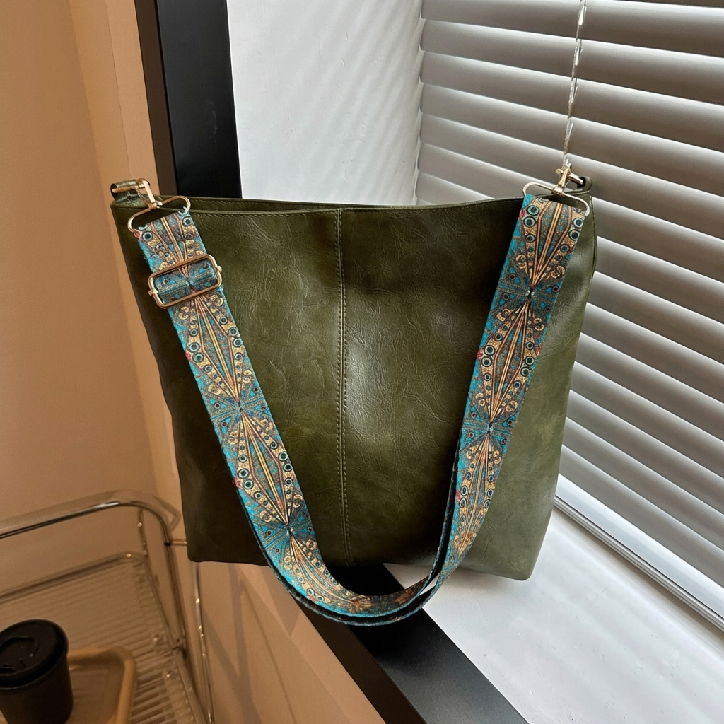 Wearclo | Women's Hobo Handbag with Decorative Strap