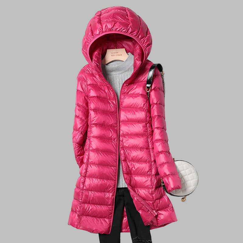 Wearclo | Women's Long Hooded Puffer Jacket