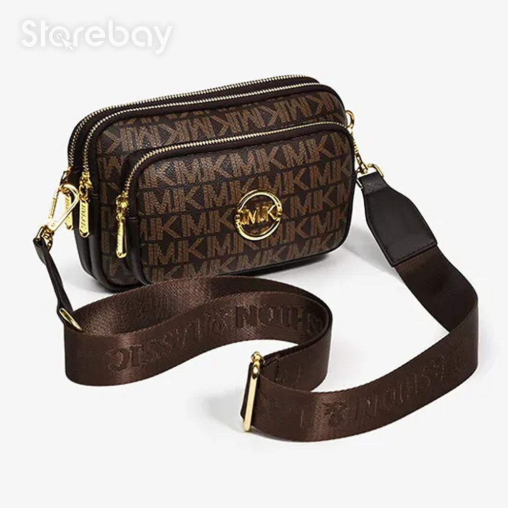 Wearclo | Women's Monogram Crossbody Bag with Adjustable Strap