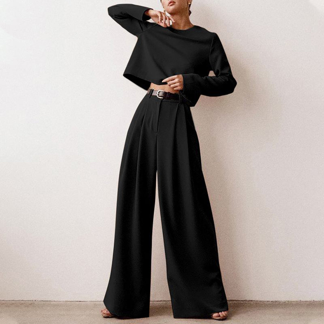 Wearclo | Women's Two-Piece Wide Leg Set