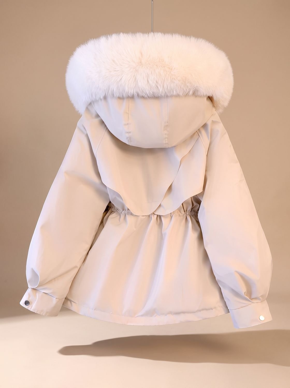 Women's Faux-Fur Hooded Drawstring Parka Jacket