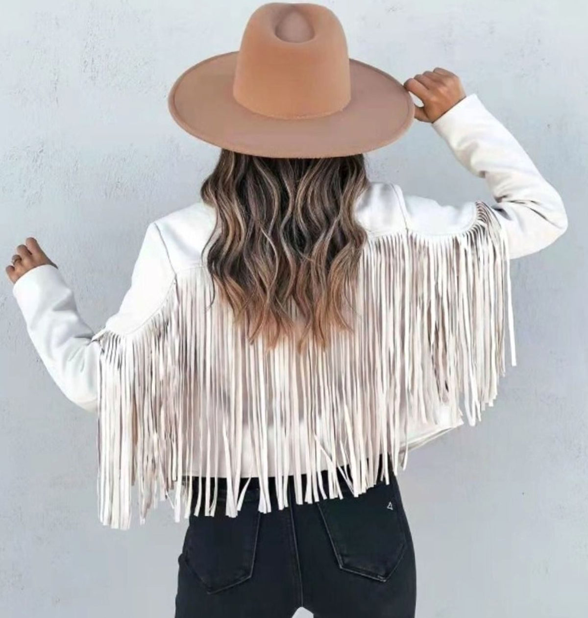 Women's Fringe Suede Cropped Moto Jacket