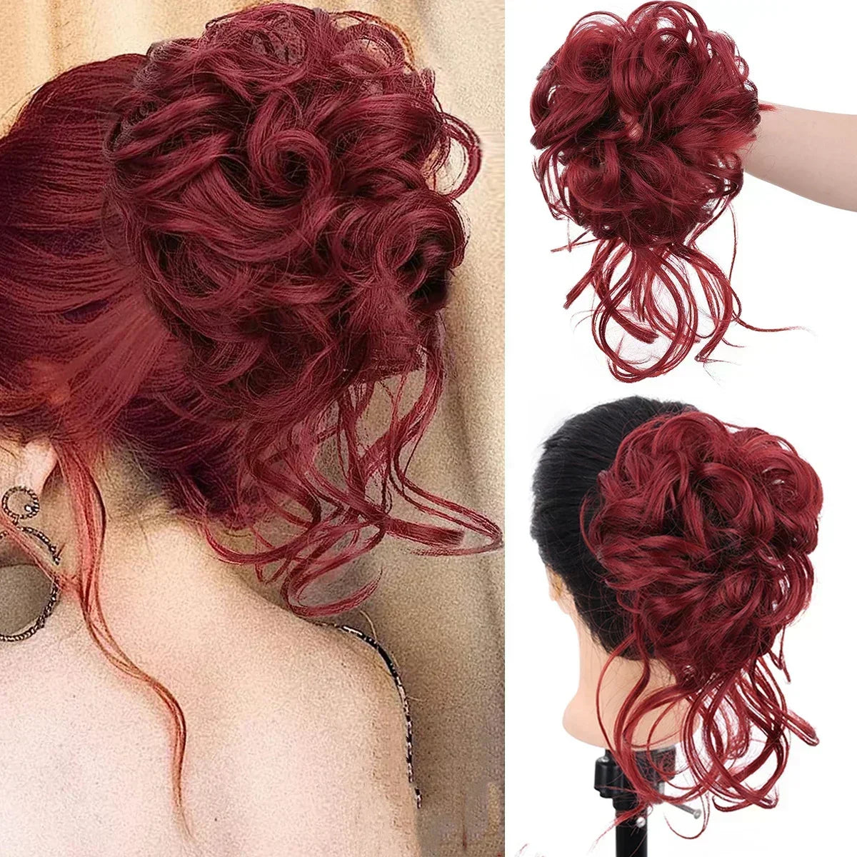 Women's Instant Messy Bun Hair Clip with Voluminous Curls