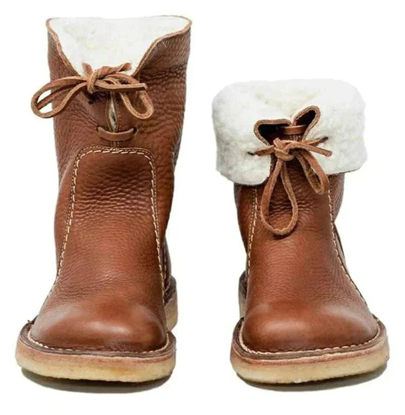 Women's Waterproof Winter Boots with Fleece and Wool Lining