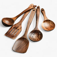 11-Piece Heat-Resistant Wooden Utensil Set