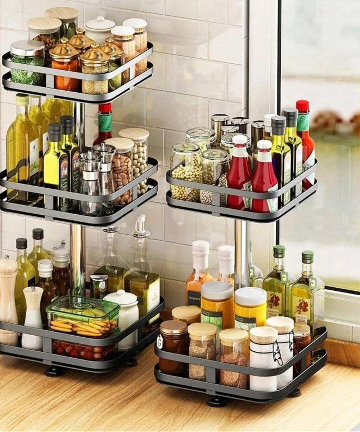 360° Rotating Storage Rack for an Organized Home
