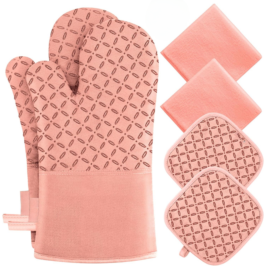 6-Piece Heat-Resistant Oven Mitt and Pot Holder Set