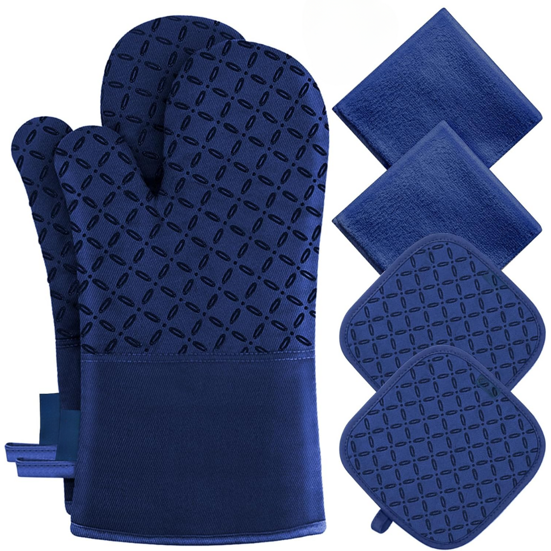 6-Piece Heat-Resistant Oven Mitt and Pot Holder Set