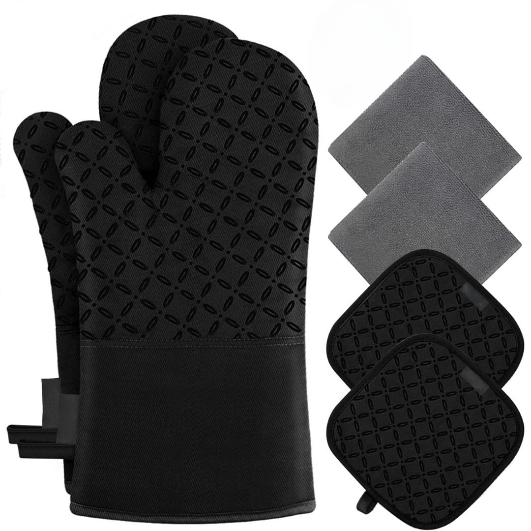 6-Piece Heat-Resistant Oven Mitt and Pot Holder Set
