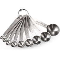 9-Piece Stainless Steel Measuring Spoon Set for Dry and Liquid Ingredients