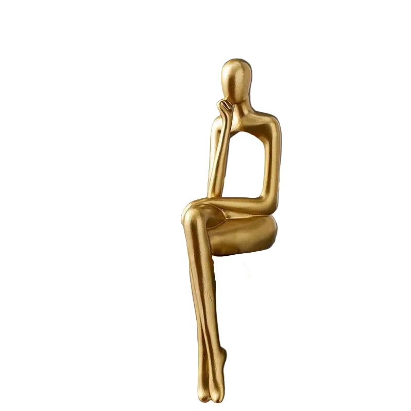 Abstract Thinker Golden Statue