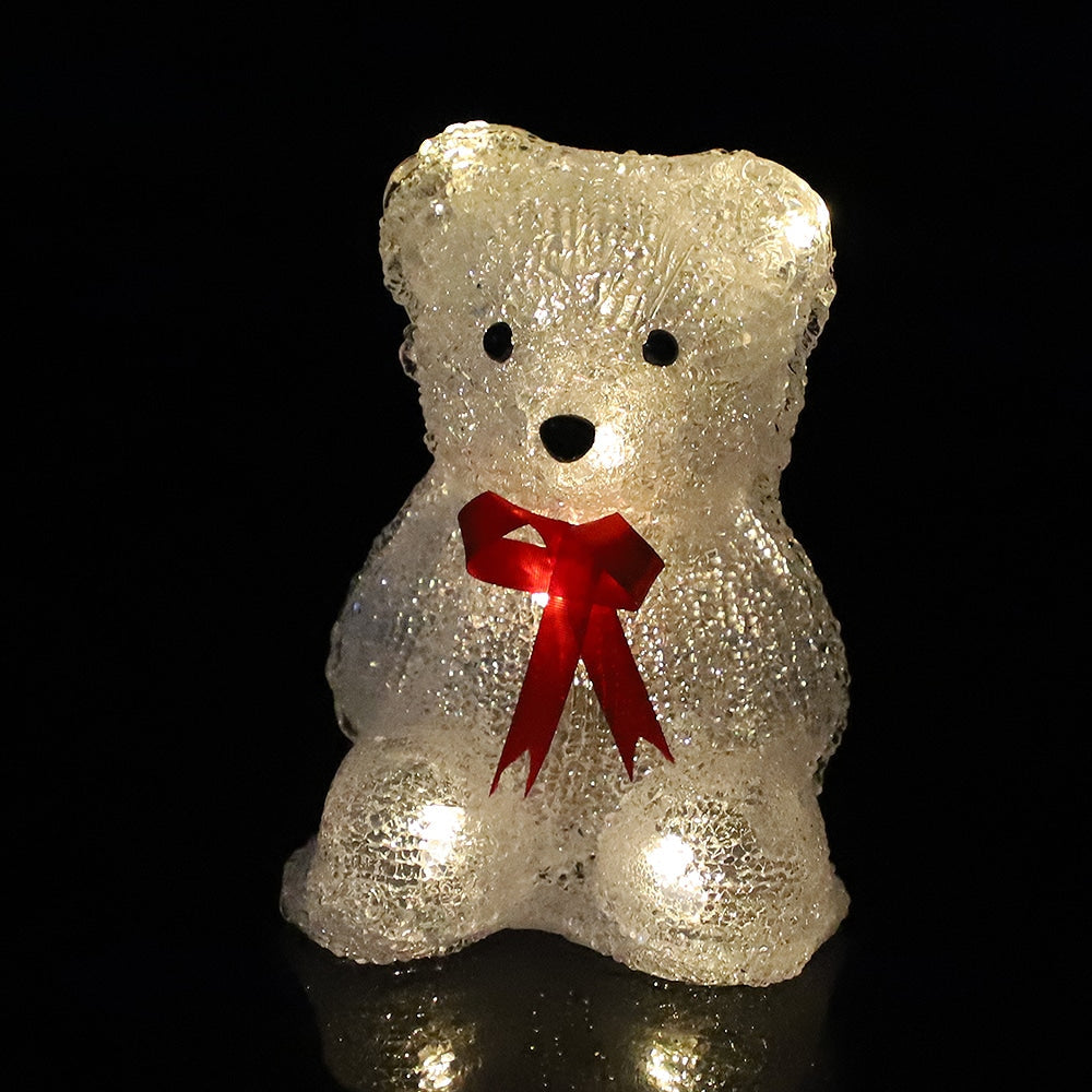 Acrylic Polar Bear - Height 16 cm - With/Without Red Bow