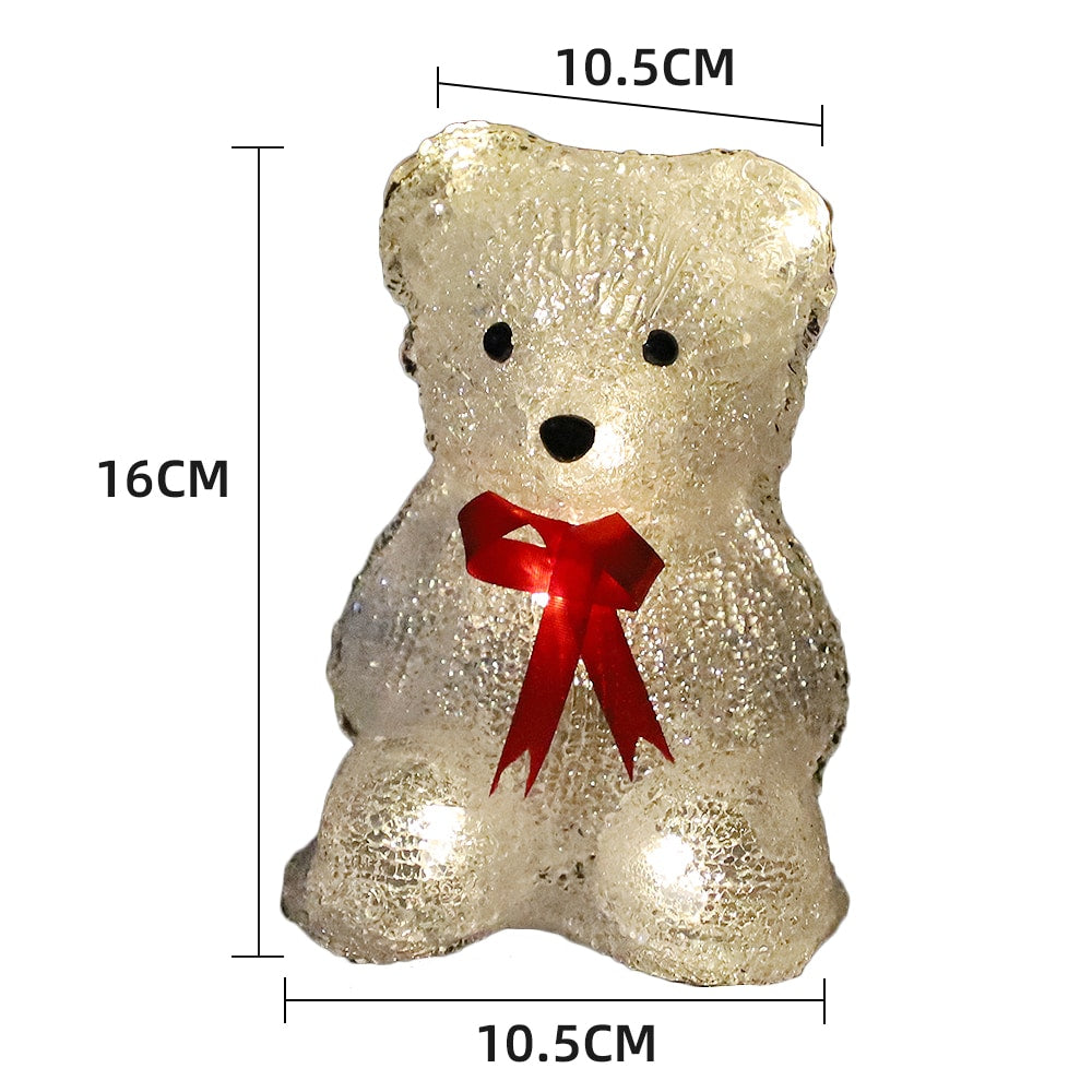Acrylic Polar Bear - Height 16 cm - With/Without Red Bow