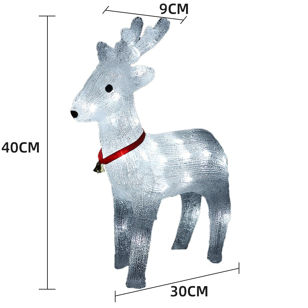 Acrylic Reindeer with LED Lights - Height 40 cm