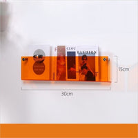 Wall-Mounted Acrylic Display Shelf for Magazines