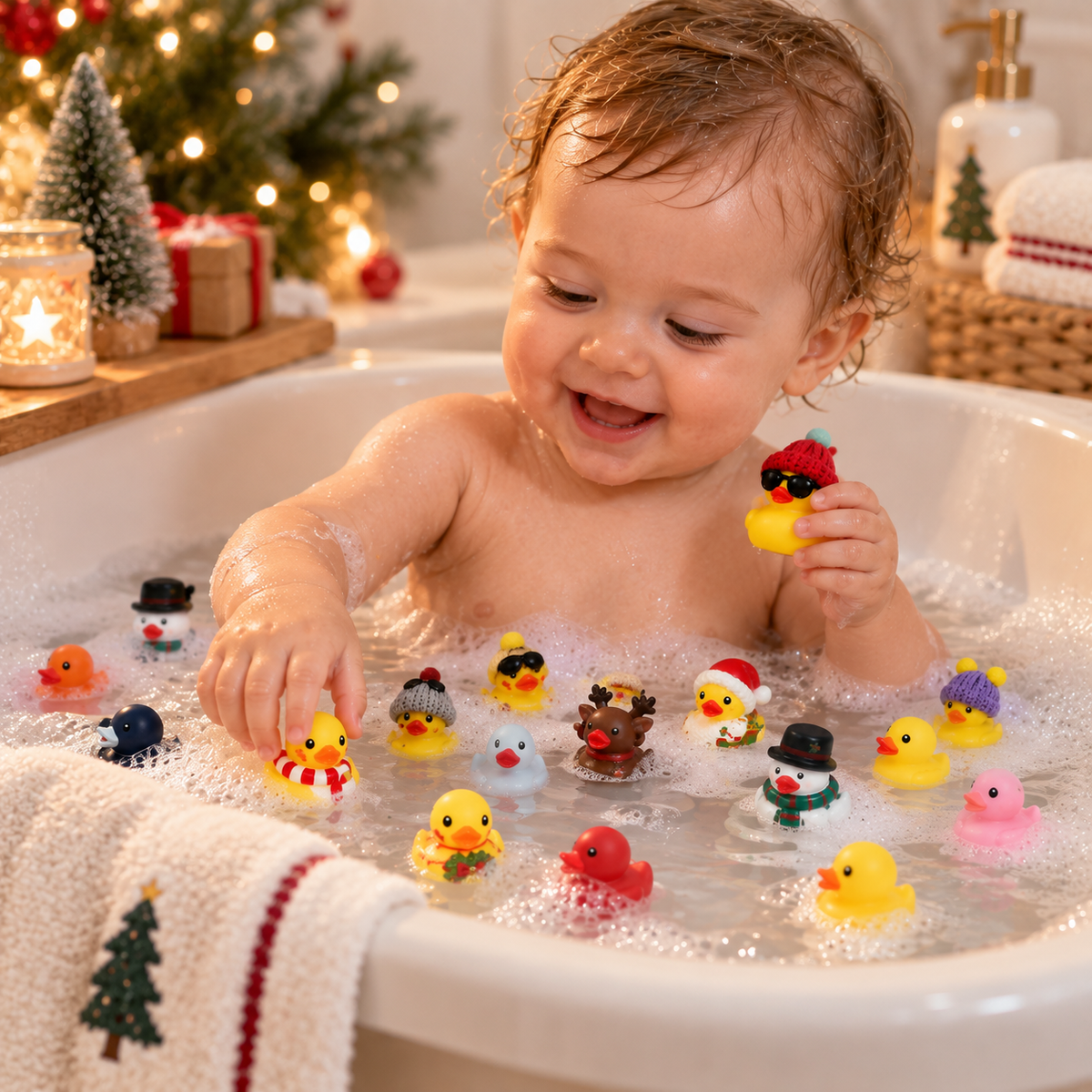 Advent Calendar with 24 Rubber Animals – Christmas Countdown Seasonal Activity for Kids