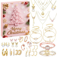 Advent Calendar with 24 Unique Christmas Accessories and Countdown for Kids