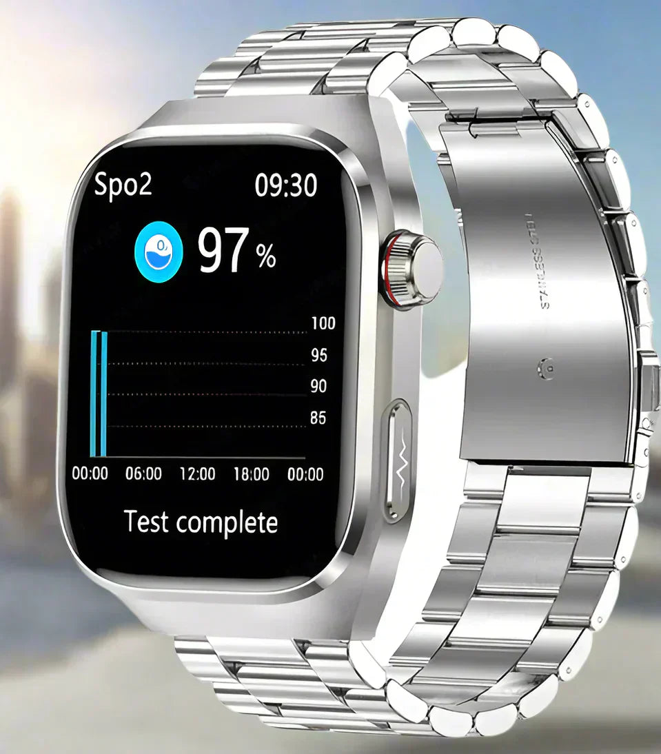 AeroPulse Health Watch Bluetooth For Blood Sugar Uric Acid ECG PPG