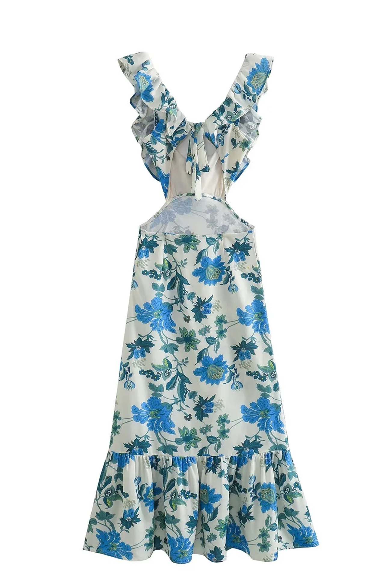 Image of Alyssa | Women's V-Neck Cutout Midi Dress