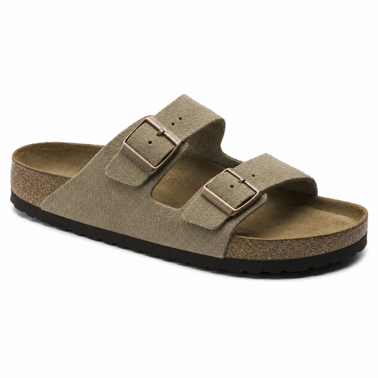 Arizona | Suede Taupe – Casual Sandals with Soft Anatomical Footbed - Image 1