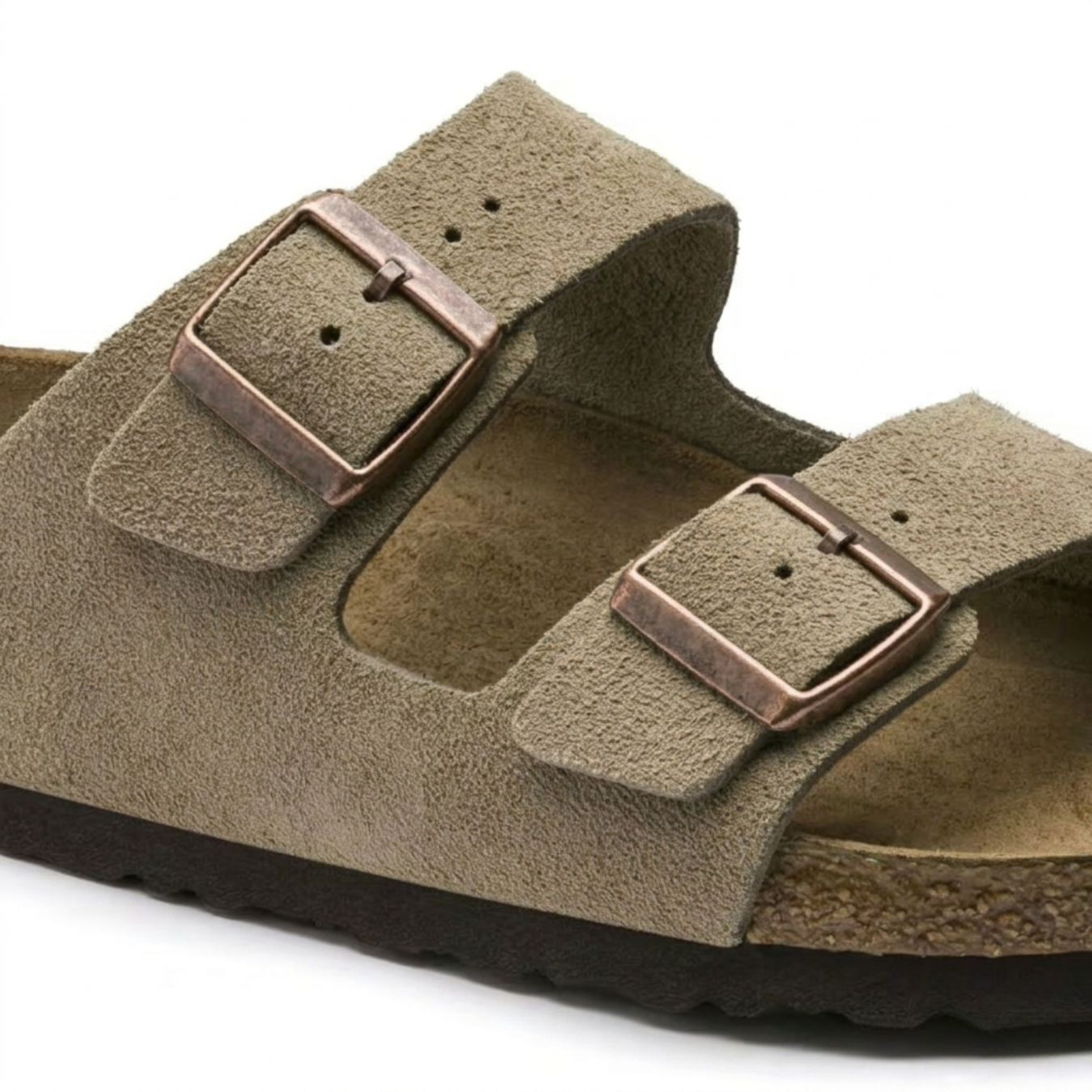 Arizona | Suede Taupe – Casual Sandals with Soft Anatomical Footbed - Image 1