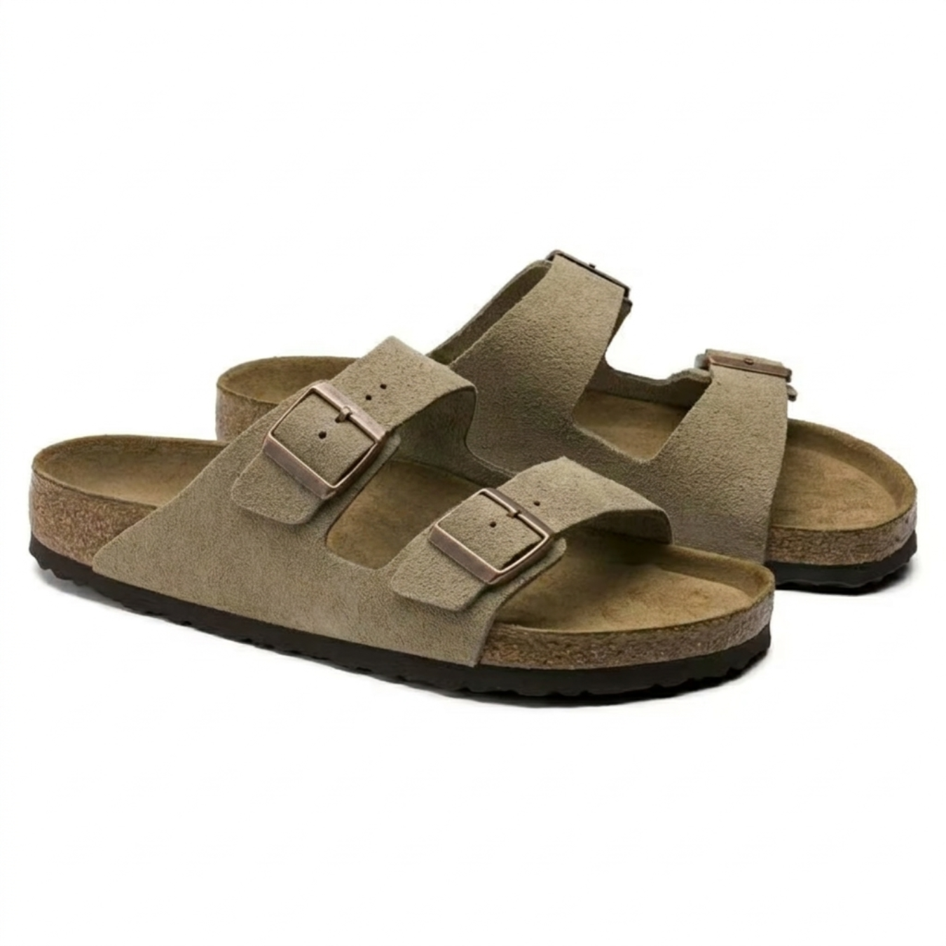 Arizona | Suede Taupe – Casual Sandals with Soft Anatomical Footbed - Image 2