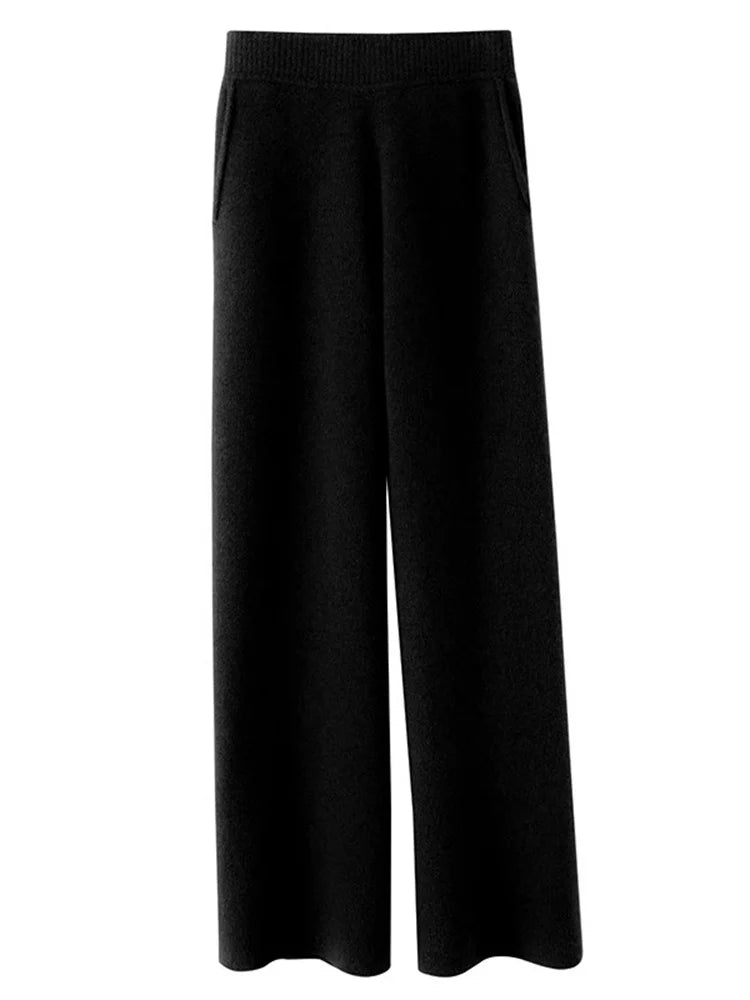 AstraSilk High-Waisted Cashmere Comfort Pants For All-Day Warmth And Softness